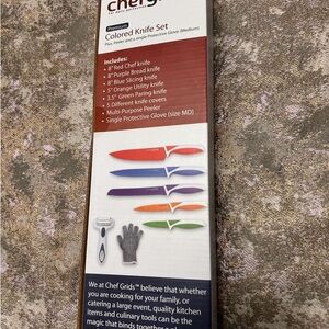 Premium Colored Knife Set with Protective Glove